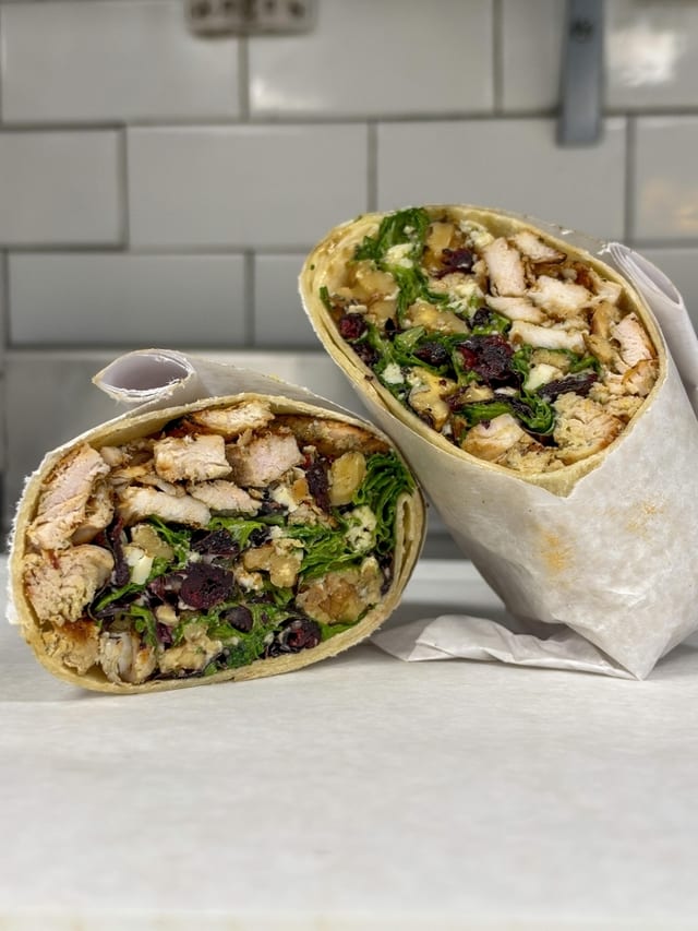 Cranberry Gorgonzola chicken wrap.